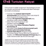 Gelombang Aksi Nasional 17+8 Tuntutan Rakyat: Desak Reformasi DPR, TNI, dan Polri 5 17+8 tuntutan rakyat